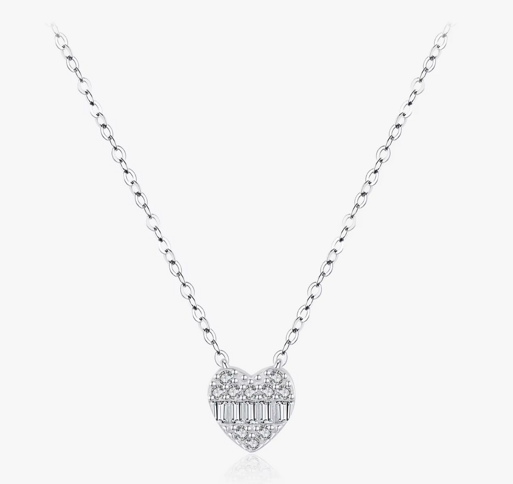 925 Sterling Silber Herz Sparkling Kette