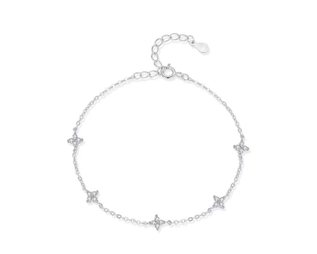 925 Sterling Silber Flower Kette