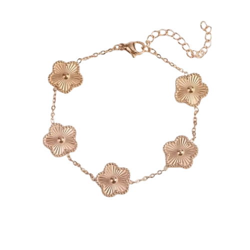 Stainless Steel Clover Leaf Flower Armband