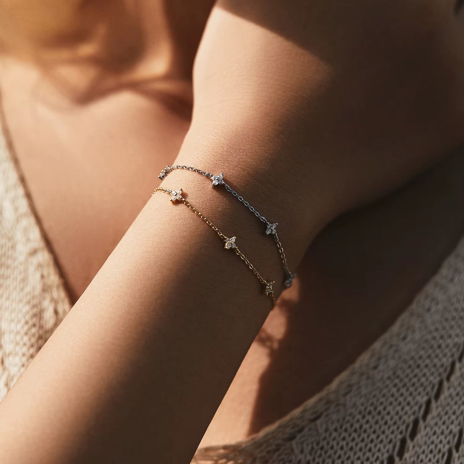 925 Sterling Silber Flower Kette
