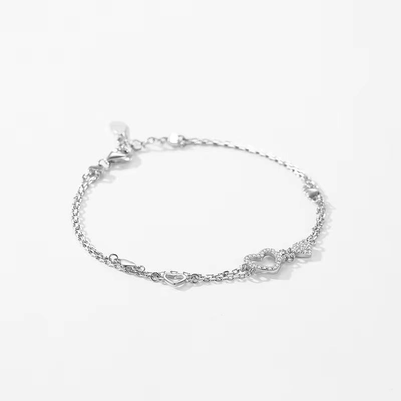 925 Sterling Silber Romantic Heart Armband