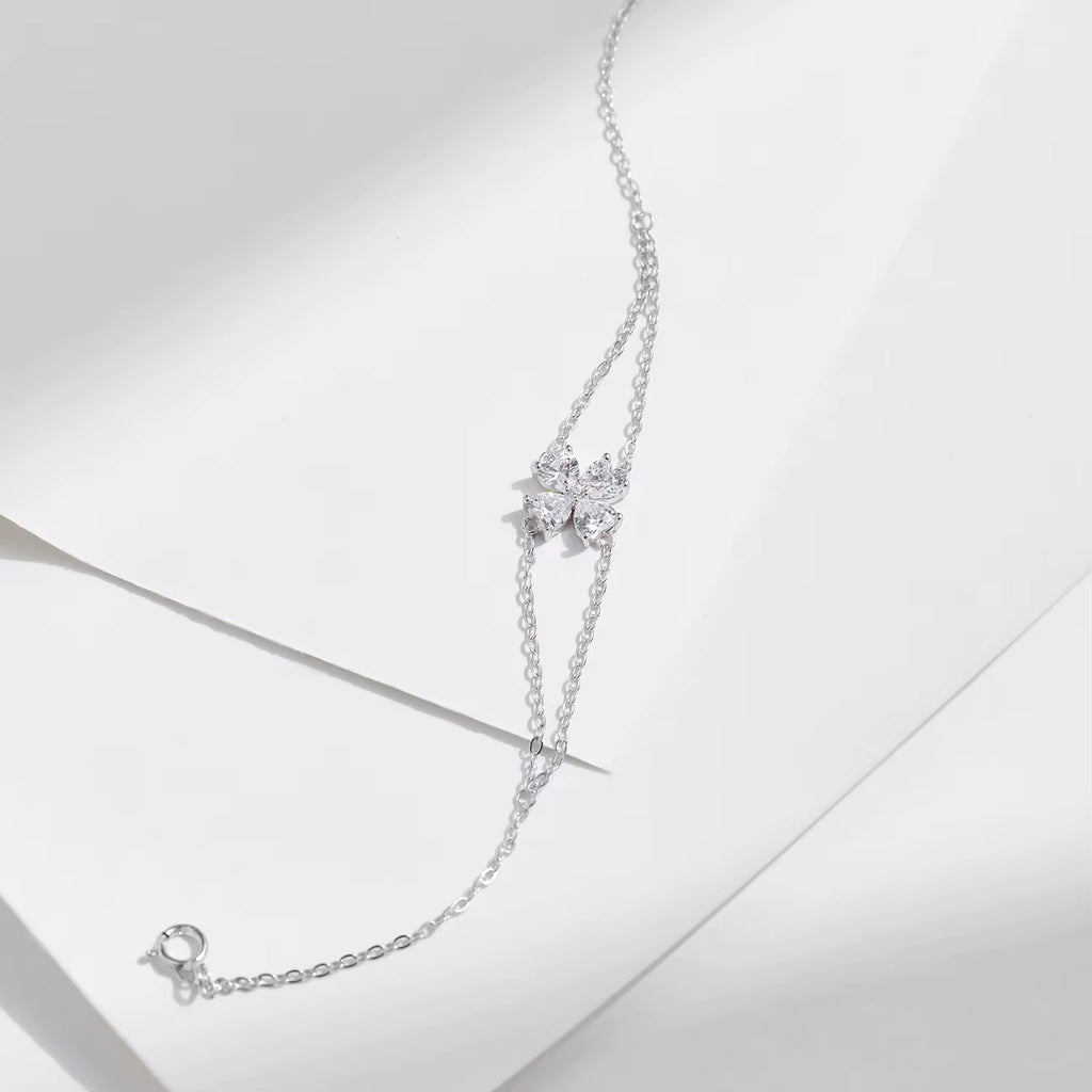 925 Sterling Silber Double Layer Cleef Armband