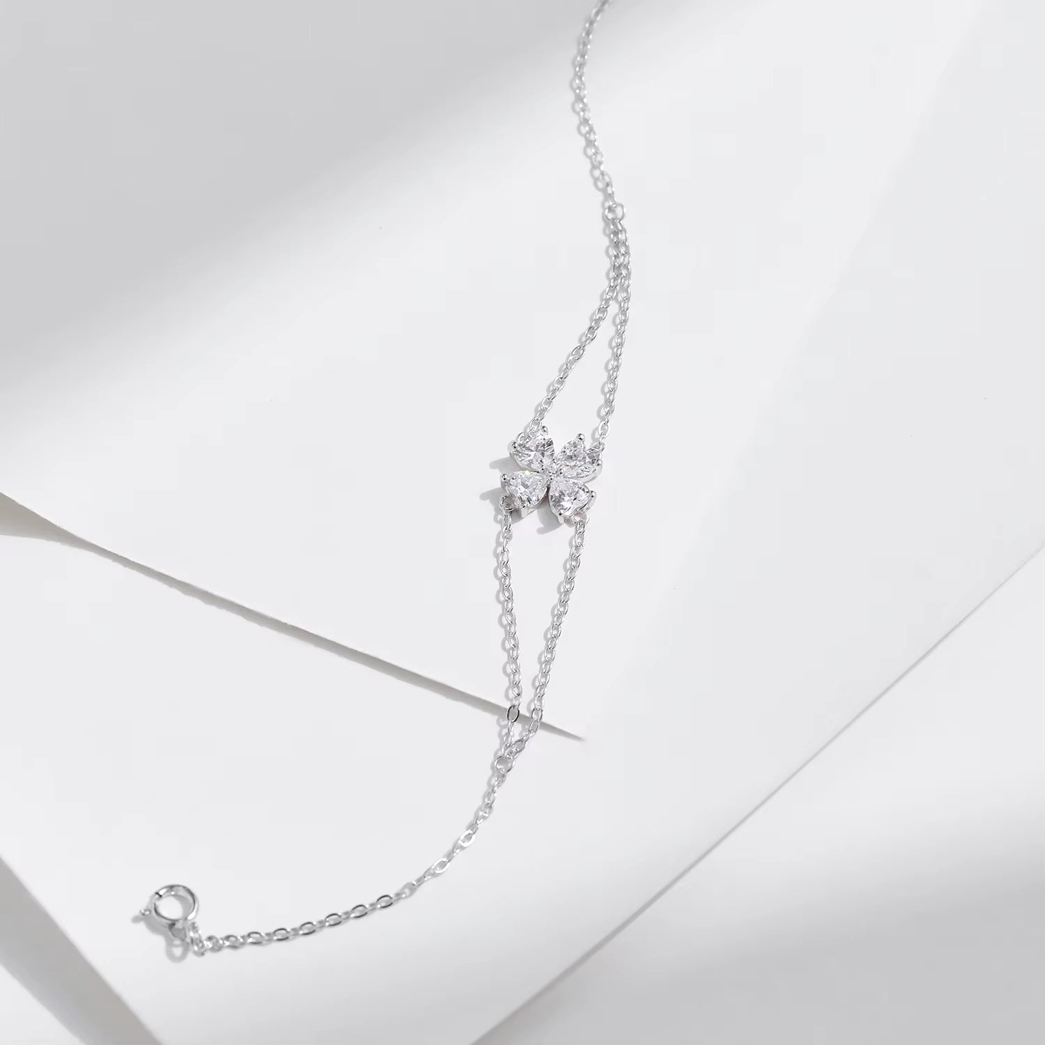 925 Sterling Silber Double Layer Cleef Armband