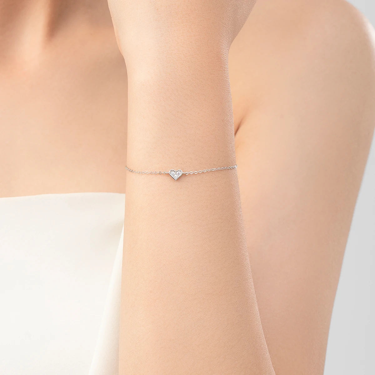 925 Sterling Silber Herz Armband 