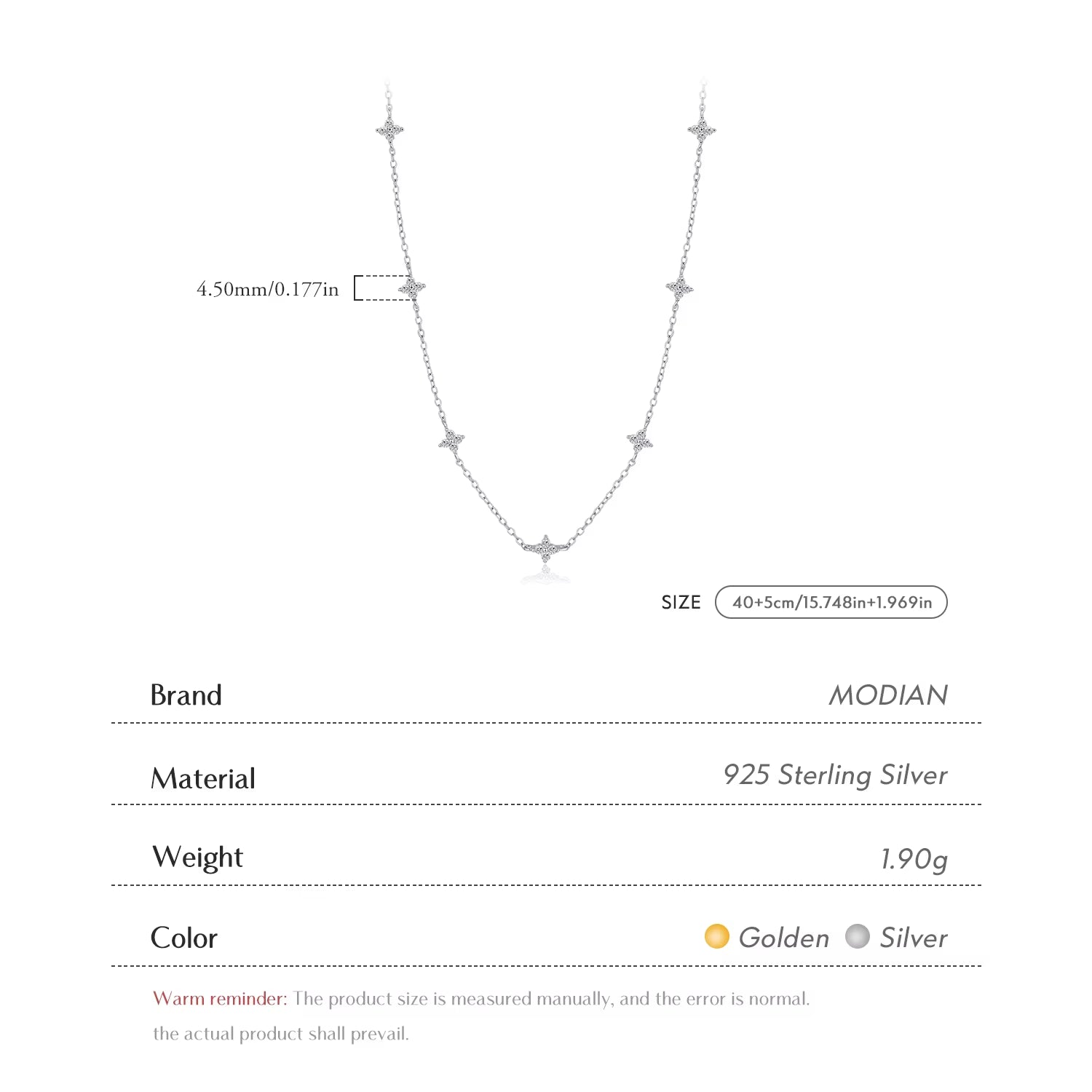 925 Sterling Silber Leaf Clover  Kette