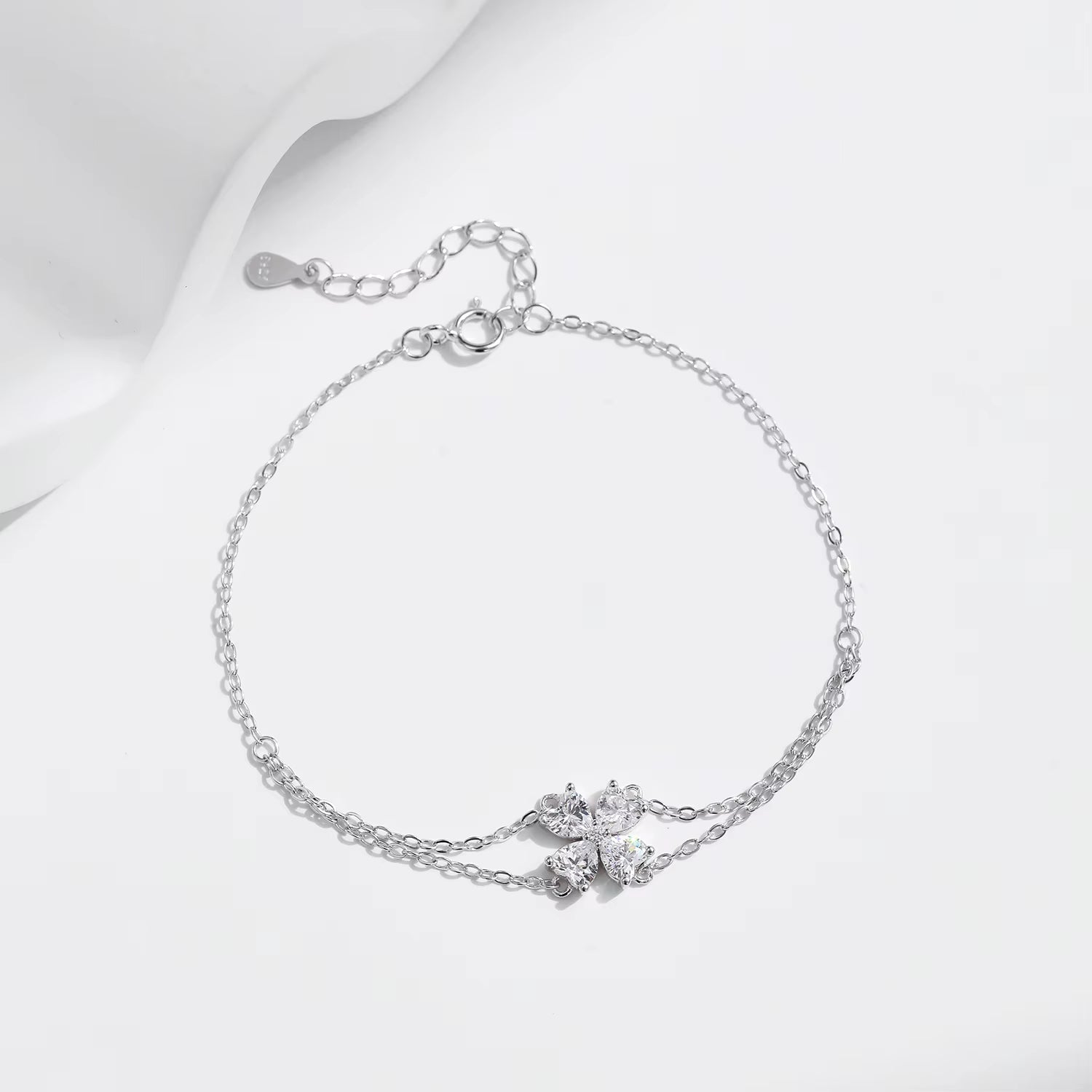925 Sterling Silber Double Layer Cleef Armband